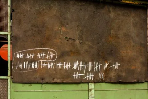 Counting days on blackboard Stock Photos