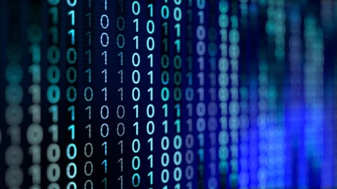 Counting of digital code , Digital code run on screen,Computer language algorith Stock Footage 120347530