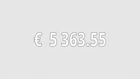 Counting digital numbers increasing from 0 to 10,000 with a Euro symbol icon Stock Footage 330124175