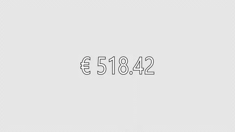 Counting digital numbers increasing from 0 to 1,000 with a Euro symbol icon Video stock 330124325