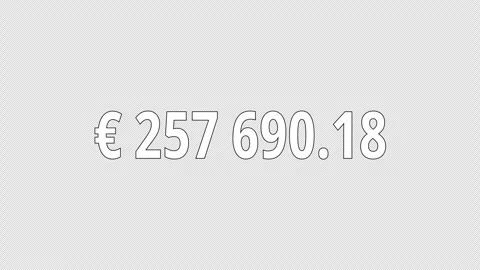 Counting digital numbers increasing from 0 to 1,000,000 with a Euro symbol icon Video stock 330124503