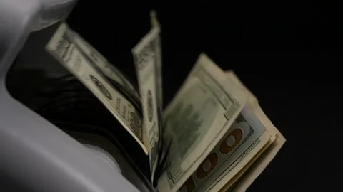 Counting Dollar Banknotes in a macro shot Video stock 249899368