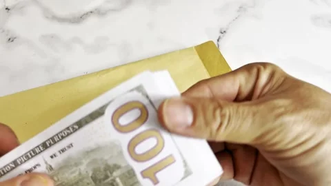 Counting dollar bills. Video stock 345557991