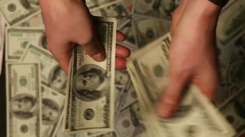 Counting dollars Stock Footage 258860158