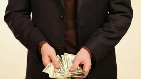 Counting dollars Stock Footage 258860181