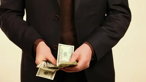Counting dollars Stock Footage 258860186