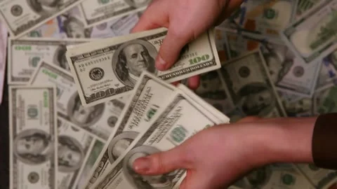 Counting dollars Stock Footage 258892977