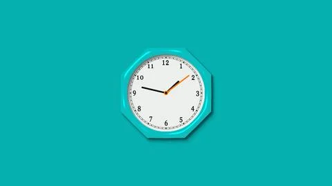 Counting down 3d wall clock isolated Stock Illustration