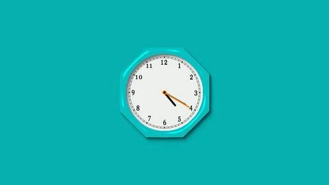 Counting down 3d wall clock isolated Stock Illustration