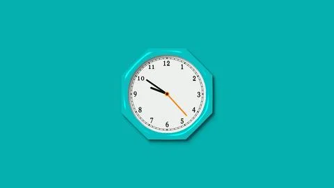 Counting down 3d wall clock isolated Stock Illustration