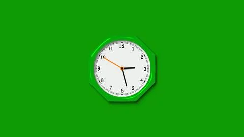 Counting down 3d wall clock isolated Stock Illustration