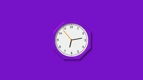 Counting down 3d wall clock isolated Stock Illustration