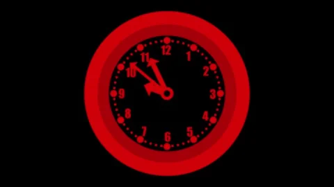 Counting down circle analog clock animated, Isolated of an analog clock wit.. Stock Footage 307062616