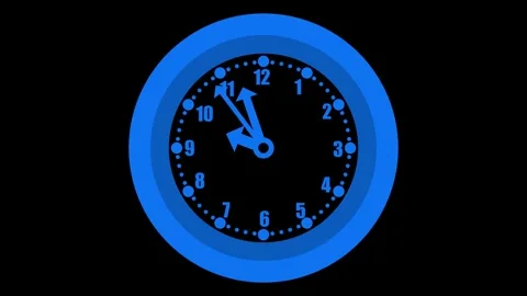Counting down circle analog clock animated, Isolated of an analog clock wit.. Stock Footage 307062625