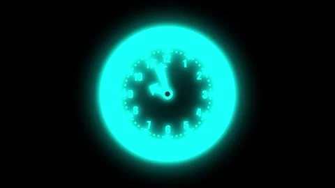 Counting down circle analog clock animated, Isolated of an analog clock wit.. Stock Footage 307062643