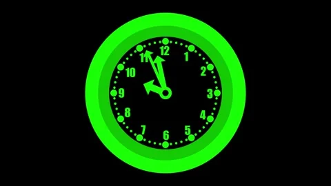 Counting down circle analog clock animated, Isolated of an analog clock wit.. Stock Footage 307062652