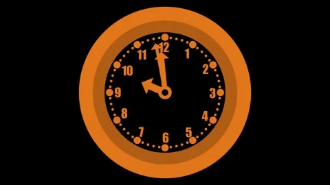 Counting down circle analog clock animated, Isolated of an analog clock wit.. Stock Footage 307062661