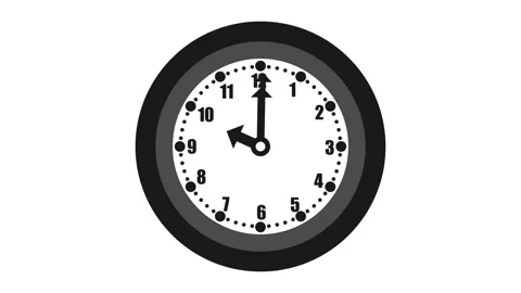 Counting down circle analog clock animated, Isolated of an analog clock wit.. Stock Footage 307062668