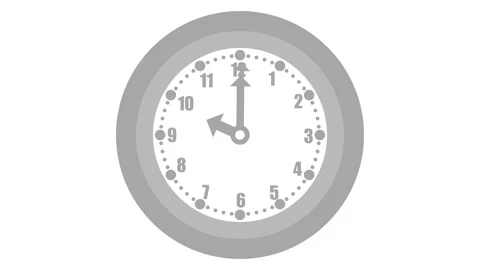 Counting down circle analog clock animated, Isolated of an analog clock wit.. Stock Footage 307062677