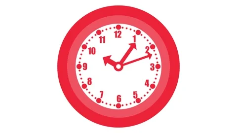 Counting down circle analog clock animated, Isolated of an analog clock wit.. Stock Footage 307062684