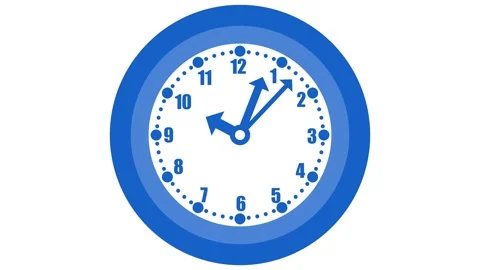 Counting down circle analog clock animated, Isolated of an analog clock wit.. Stock Footage 307062693