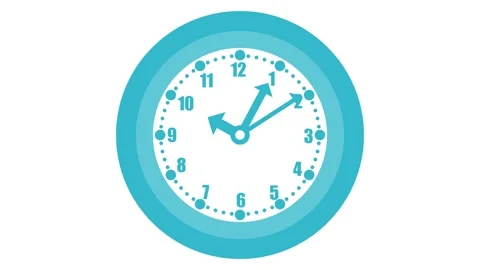 Counting down circle analog clock animated, Isolated of an analog clock wit.. Stock Footage 307062709