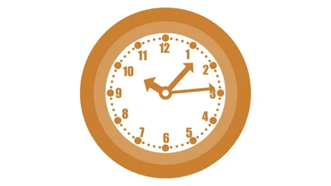 Counting down circle analog clock animated, Isolated of an analog clock wit.. Stock Footage 307062724
