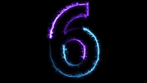 Counting down fire lightning neon 10 seconds animated countdown fire effect.. Stock Footage 283558714