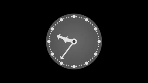 Counting down minimalist analog clock isolated animation Stock Footage 307060915