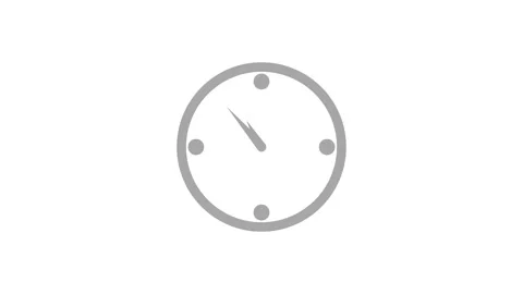Counting down minimalist simple analog clock isolated animation Stock Footage 301616659