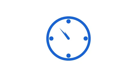 Counting down minimalist simple analog clock isolated animation Vidéo 301616665