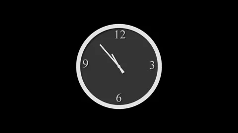 Counting down minimalist simple analog clock isolated animation Vidéo 301616789