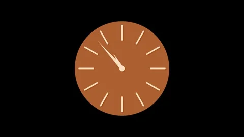 Counting down minimalist simple analog clock isolated animation Stock Footage 301616840