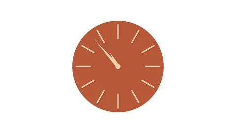 Counting down minimalist simple analog clock isolated animation Stockbeeldmateriaal 301616847