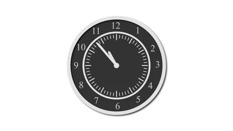 Counting down minimalist simple analog clock isolated animation Vidéo 301616902