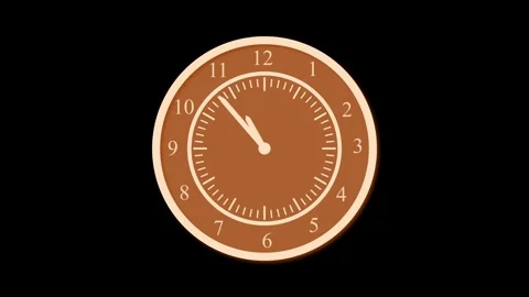 Counting down minimalist simple analog clock isolated animation Vidéo 301616903