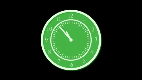 Counting down minimalist simple analog clock isolated animation Video stock 301616907