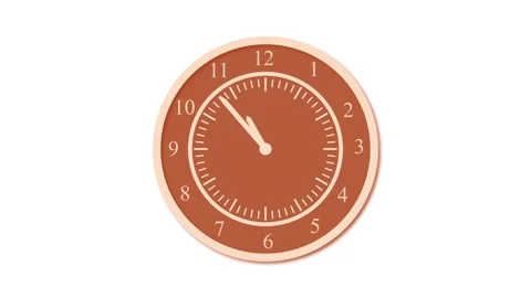 Counting down minimalist simple analog clock isolated animation Видео 301616923