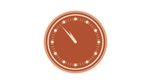 Counting down minimalist simple analog clock isolated animation Stock Footage 301616982