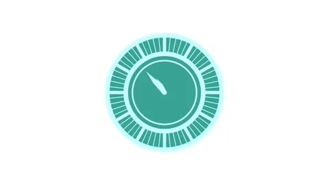Counting down minimalist simple analog clock isolated animation Видео 301617004