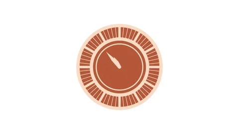 Counting down minimalist simple analog clock isolated animation Stock Footage 301617015