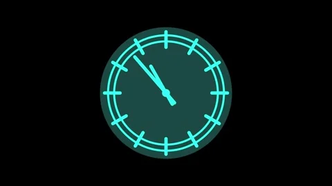 Counting down minimalist simple analog clock isolated animation 動画素材 301617025