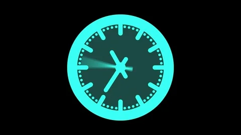 Counting down minimalist simple analog clock isolated animation Vidéo 301617075