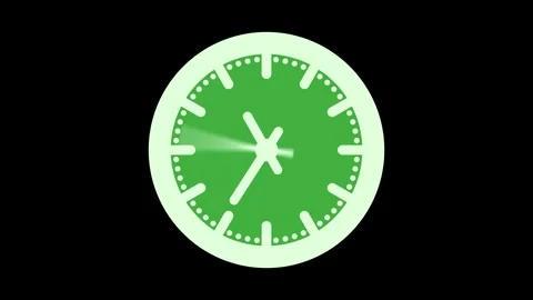 Counting down minimalist simple analog clock isolated animation Stock Footage 301617082