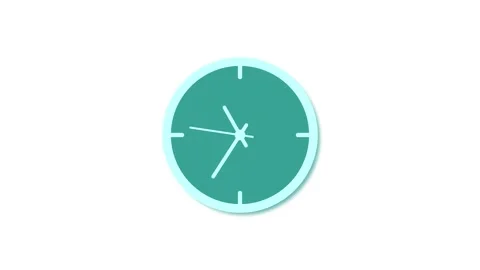 Counting down minimalist simple analog clock isolated animation Видео 301617134