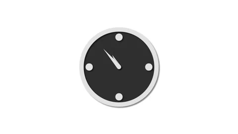 Counting down minimalist simple analog clock isolated animation Vidéo 301617165