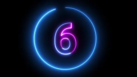 Counting down neon animated countdown seconds seconds 10 to 0 purple and bl.. Stock Footage 265593522