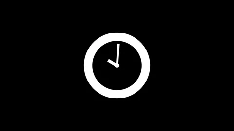 Counting down simple minimal circle analog clock isolated animation Stock Footage 307059767