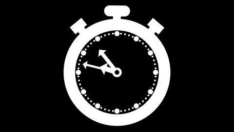 Counting down simple stopwatch animation, Isolated of a stopwatch with arro.. Stock Footage 307062691