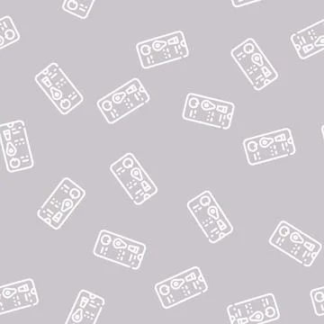 Counting eaten app line vector seamless pattern Stock Illustration